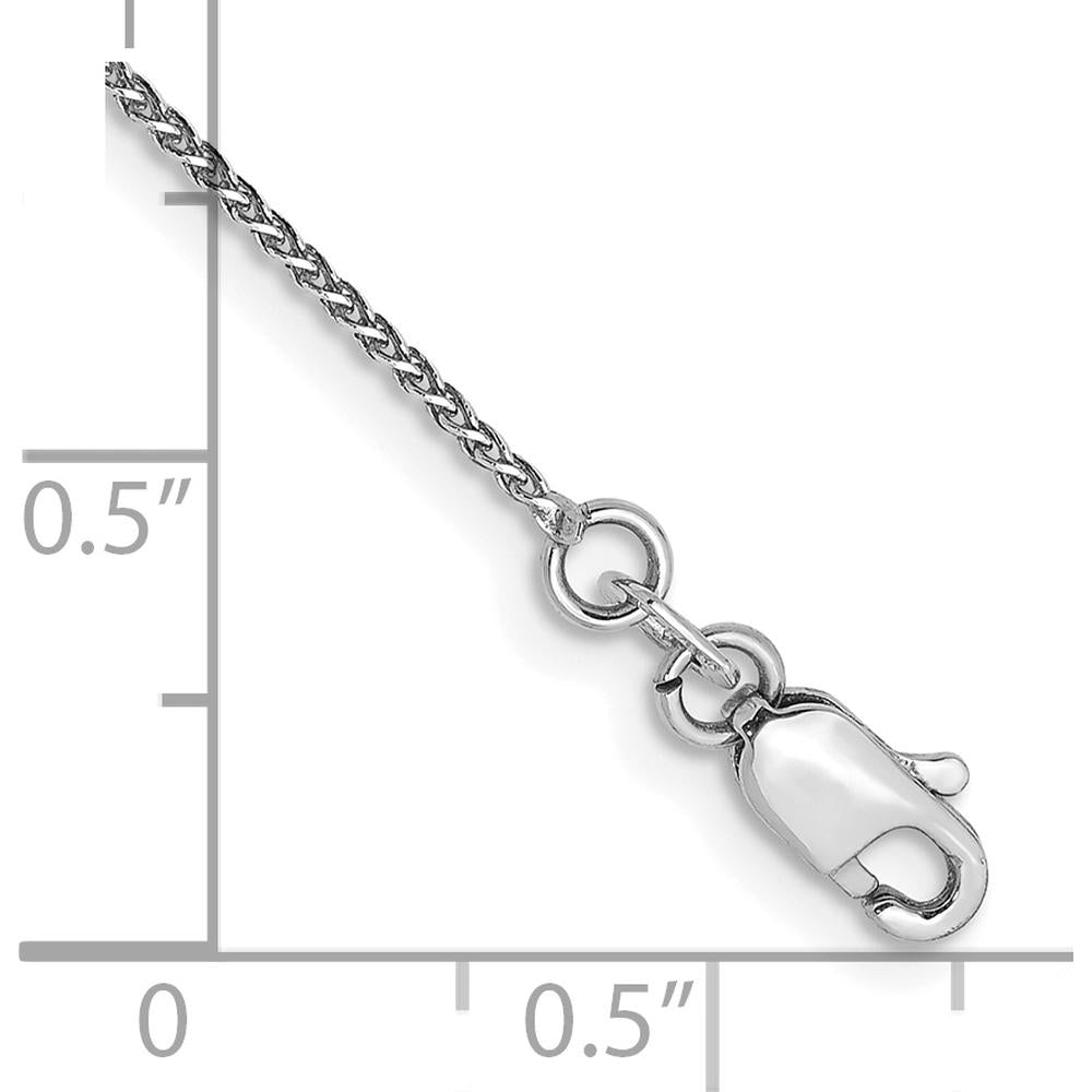 14K White Gold 9" Diamond-Cut Spiga Anklet with Lobster Clasp - Polished Finish by Oro Pregiato