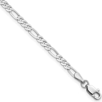 14K White Gold 9" Figaro Chain Anklet with Lobster Clasp by 0