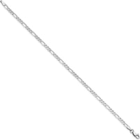 14K White Gold 9" Figaro Chain Anklet with Lobster Clasp by 0