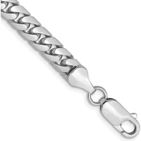 14K White Gold 9" Solid Cuban Link Bracelet with Lobster Clasp - 5.5mm Width by Oro Pregiato
