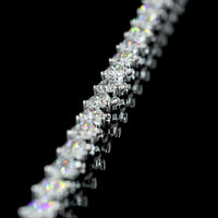 14K White Gold 99 Stone Pear Shape Lab Diamond Tennis Necklace with East-West Prong Setting - 9.38 Carats Total Weight - Covaloro Fine Jewelry