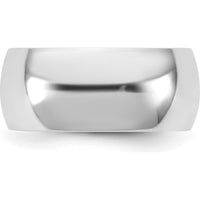 14K White Gold 9mm Comfort Fit Domed Wedding Band - Engravable, Polished Finish by 0