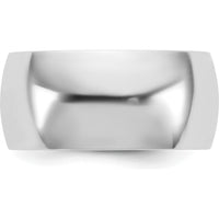 14K White Gold 9mm Domed Comfort Fit Wedding Band - Polished Finish by 0