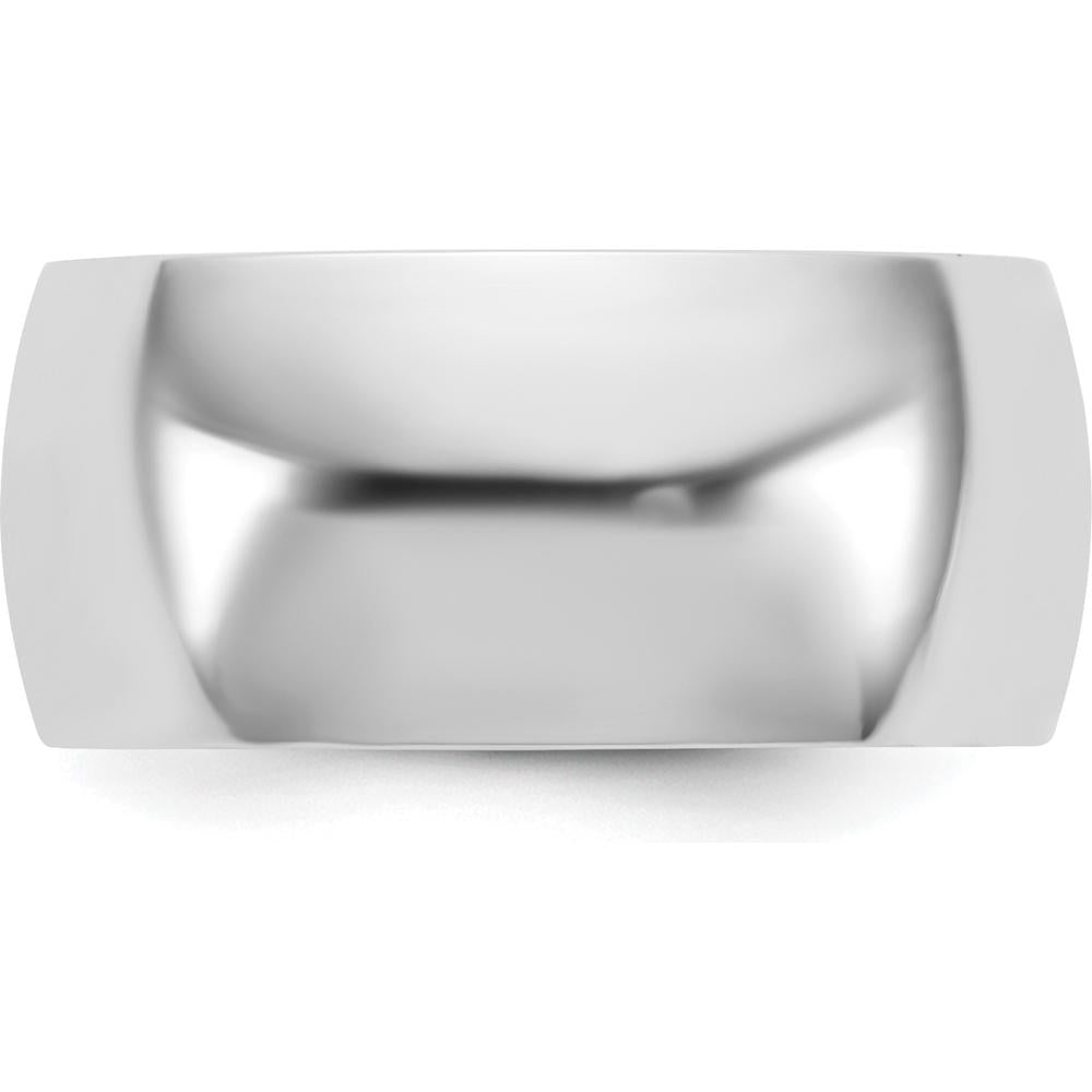 14K White Gold 9mm Domed Comfort Fit Wedding Band - Polished Finish by 0