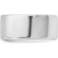 14K White Gold 9mm Domed Comfort Fit Wedding Band - Polished with Rhodium Plating by 0