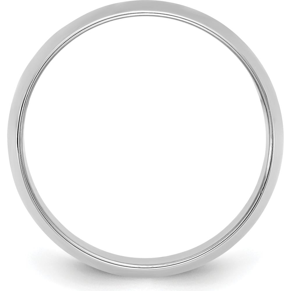 14K White Gold 9mm Domed Half Round Band - Wedding Ring by Luciano & Cie
