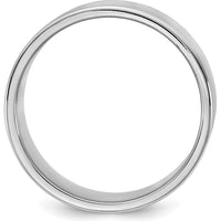 14K White Gold 9mm Polished Flat Band with Rhodium Plating - Size 10 by Luciano & Cie