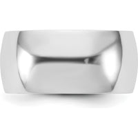 14K White Gold 9mm Polished Half Round Wedding Band - Domed Design, Unisex, Standard Fit by Luciano & Cie