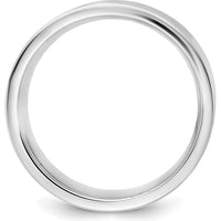 14K White Gold 9mm Standard Flat Comfort Fit Wedding Band - Polished Rhodium-Plated Solid Ring by Luciano & Cie