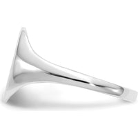 14K White Gold 9x10mm Polished & Brushed Signet Ring - Engravable by 0