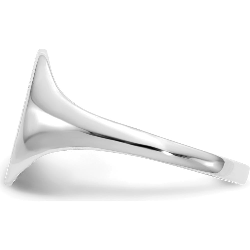 14K White Gold 9x10mm Polished & Brushed Signet Ring - Engravable by 0