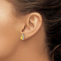 14K White Gold 9x6mm Pear Citrine Stud Earrings - 1.10 Carat Total Citrine Weight by Monteluci Fine Jewelry