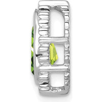 14K White Gold 9x6mm Pear Peridot Beaded Edge Pendant - 1.5 Carat Total Peridot Weight by Lumare Gioia