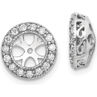 14K White Gold AA Diamond Earring Jackets with Round Faceted Diamonds - 0.01 Carat Total Diamond Weight by Monteluci Fine Jewelry