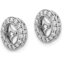 14K White Gold AA Diamond Earring Jackets with Round Faceted Diamonds - 0.01 Carat Total Diamond Weight by Monteluci Fine Jewelry