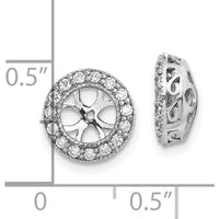 14K White Gold AA Diamond Earring Jackets with Round Faceted Diamonds - 0.01 Carat Total Diamond Weight by Monteluci Fine Jewelry