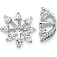 14K White Gold AA Fancy Diamond Earring Jackets with 16 Round Faceted Diamonds - 1.0 Carats Total Diamond Weight by Monteluci Fine Jewelry