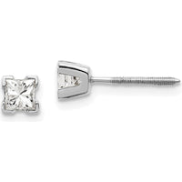 14K White Gold AA Quality Princess Cut Diamond Stud Earrings - 0.25 Carat Total Diamond Weight by Monteluci Fine Jewelry