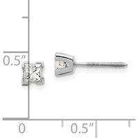 14K White Gold AA Quality Princess Cut Diamond Stud Earrings - 0.25 Carat Total Diamond Weight by Monteluci Fine Jewelry