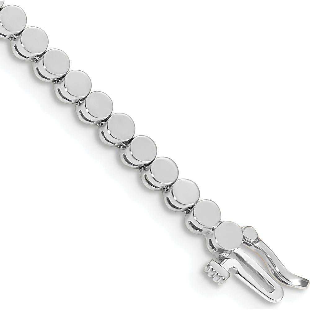 14K White Gold Add-a-Diamond 7" Bracelet - Holds 52 Stones up to 2.25mm Round - Rhodium Plated by Monteluci Fine Jewelry