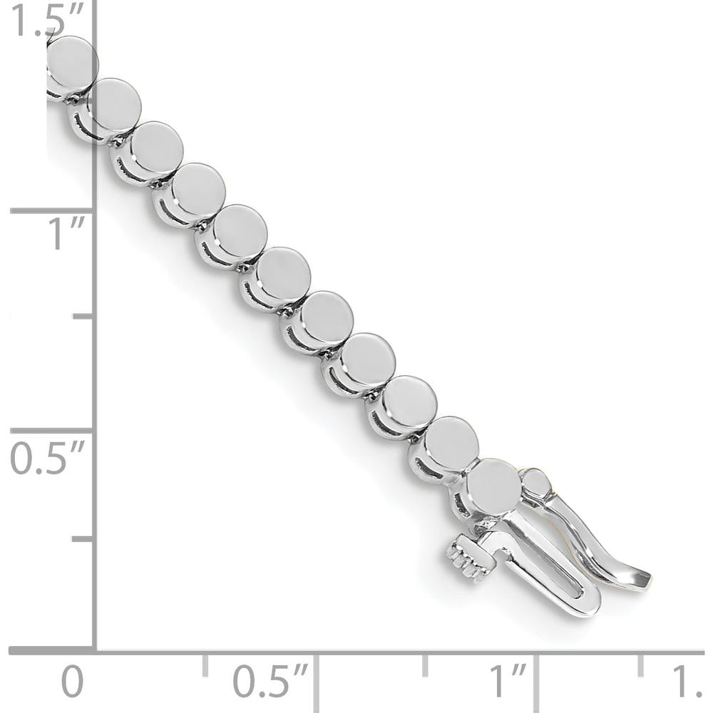 14K White Gold Add-a-Diamond 7" Bracelet - Holds 52 Stones up to 2.25mm Round - Rhodium Plated by Monteluci Fine Jewelry
