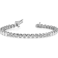 14K White Gold Add-a-Diamond 7" Bracelet - Holds 52 Stones up to 2.25mm Round - Rhodium Plated by Monteluci Fine Jewelry