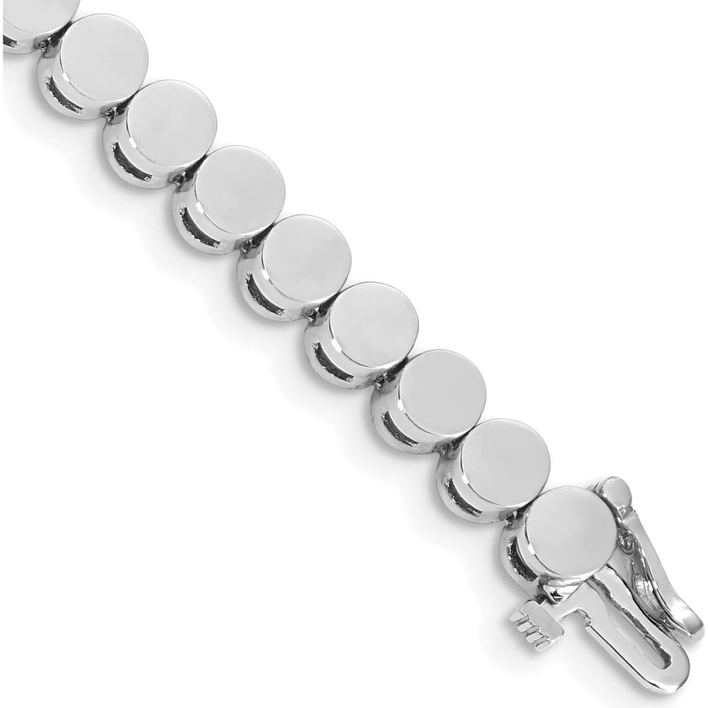 14K White Gold Add-a-Diamond Bracelet - 7" Length, 33 Stone Settings, Rhodium-Plated by Monteluci Fine Jewelry