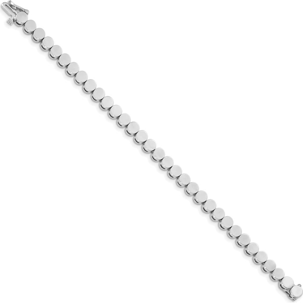 14K White Gold Add-a-Diamond Bracelet - 7" Length, 33 Stone Settings, Rhodium-Plated by Monteluci Fine Jewelry