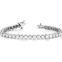 14K White Gold Add-a-Diamond Bracelet - 7" Length, 33 Stone Settings, Rhodium-Plated by Monteluci Fine Jewelry