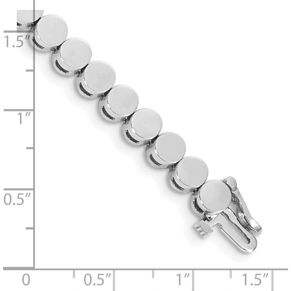 14K White Gold Add-a-Diamond Bracelet - 7" Length, 33 Stone Settings, Rhodium-Plated by Monteluci Fine Jewelry