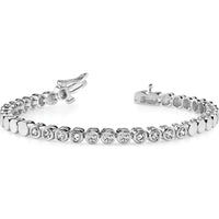 14K White Gold Add-a-Diamond Bracelet - 7" Length, 33 Stone Settings, Rhodium-Plated by Monteluci Fine Jewelry