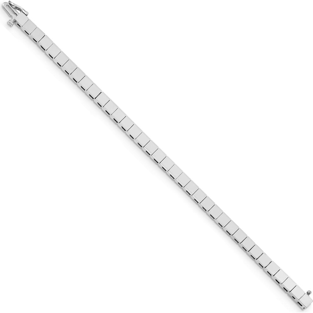 14K White Gold Add-a-Diamond Bracelet for 36 Stones - 7" with Rhodium Plating and Safety Clasp by Monteluci Fine Jewelry
