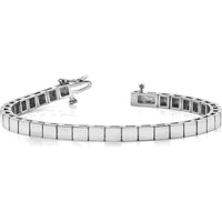 14K White Gold Add-a-Diamond Bracelet for 36 Stones - 7" with Rhodium Plating and Safety Clasp by Monteluci Fine Jewelry