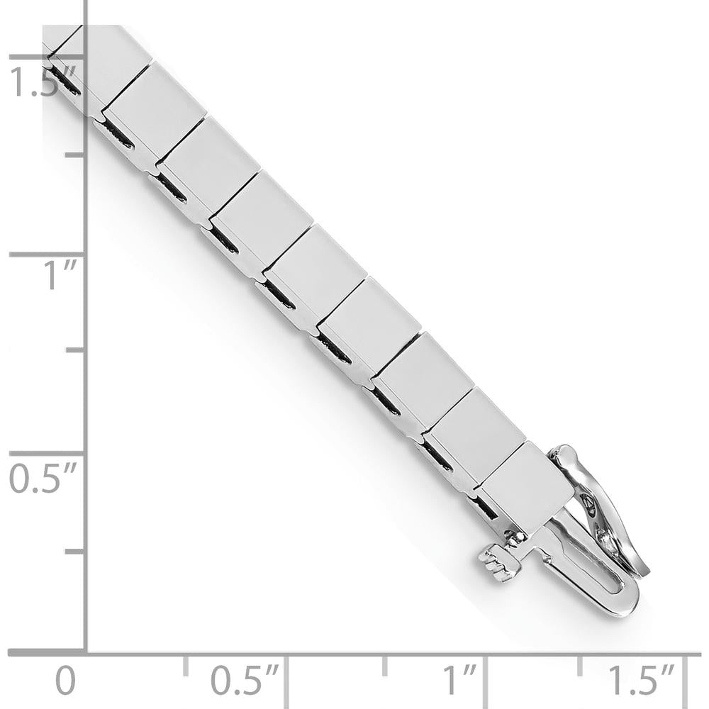 14K White Gold Add-a-Diamond Bracelet for 36 Stones - 7" with Rhodium Plating and Safety Clasp by Monteluci Fine Jewelry