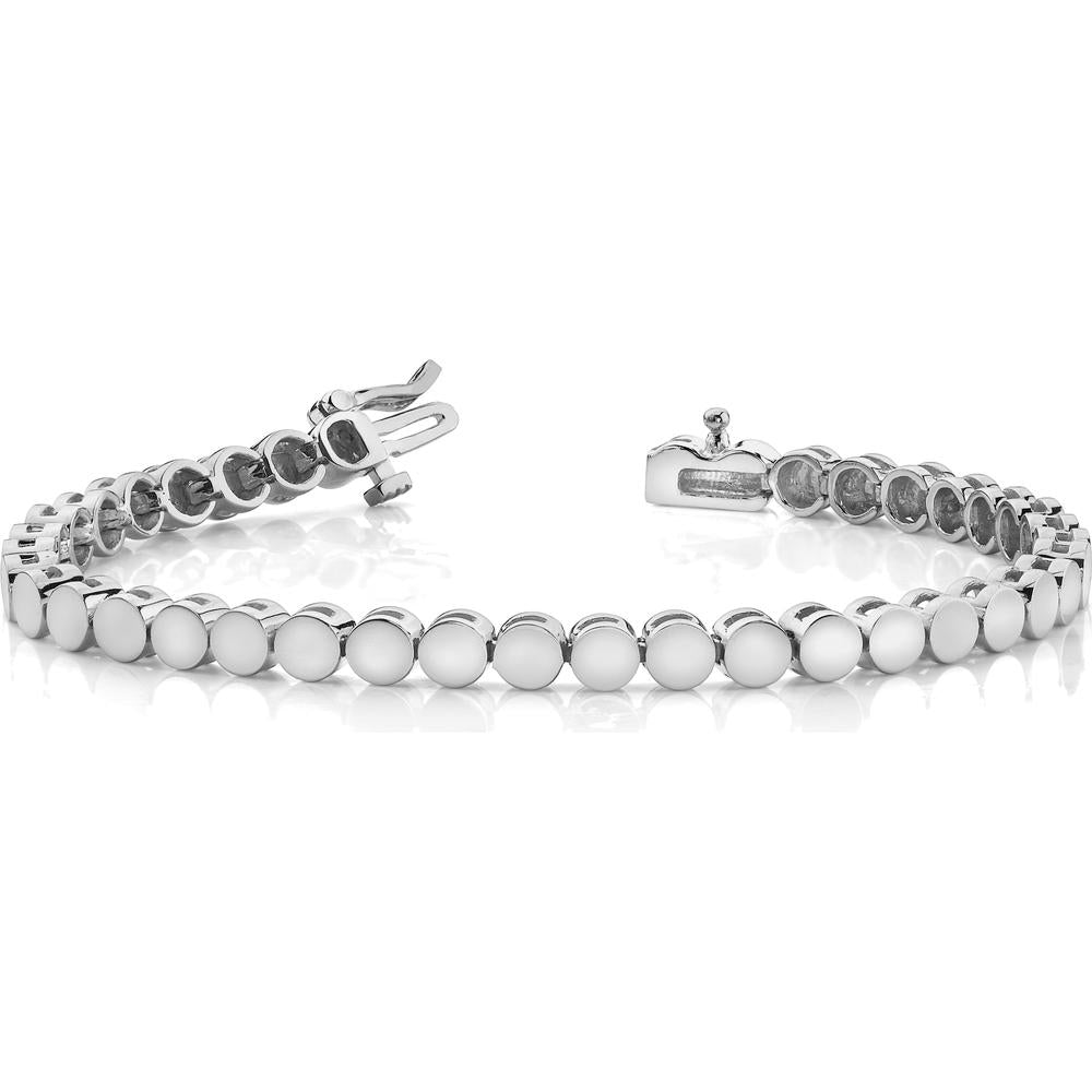 14K White Gold Add-a-Diamond Bracelet for Custom Diamonds - 7" Length by Monteluci Fine Jewelry