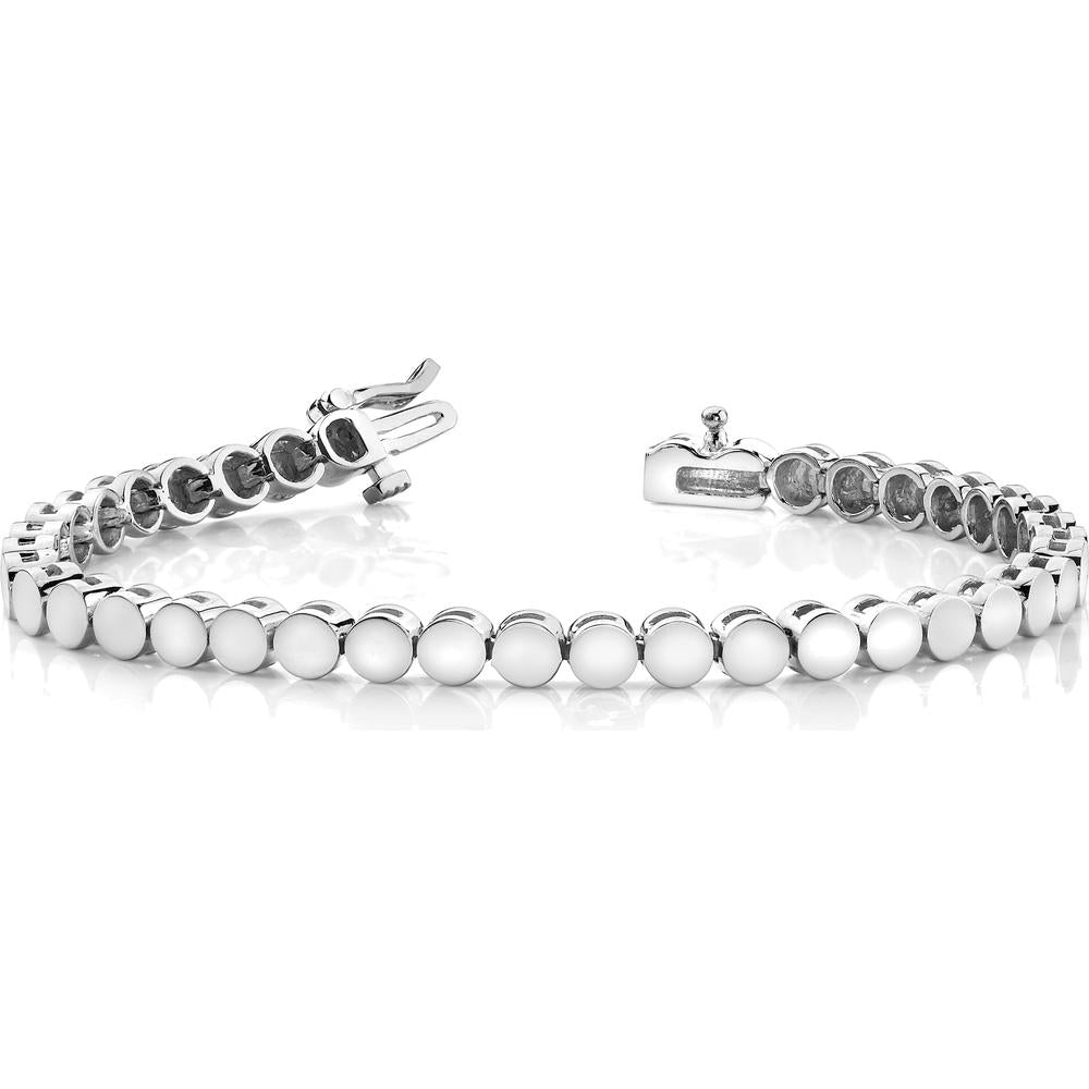 14K White Gold Add-a-Diamond Bracelet with 47 Settings for 2.75mm Round Diamonds by Monteluci Fine Jewelry
