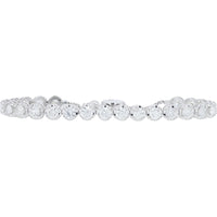 14K White Gold Adjustable Bolo Bracelet with Prong-Set Round Diamonds - 6.00 Carat Total Diamond Weight
