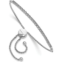 14K White Gold Adjustable Bracelet Mounting for 25 Round Stones - 2.2mm Each by Monteluci Fine Jewelry