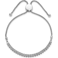 14K White Gold Adjustable Bracelet Mounting for 25 Round Stones - 2.2mm Each by Monteluci Fine Jewelry