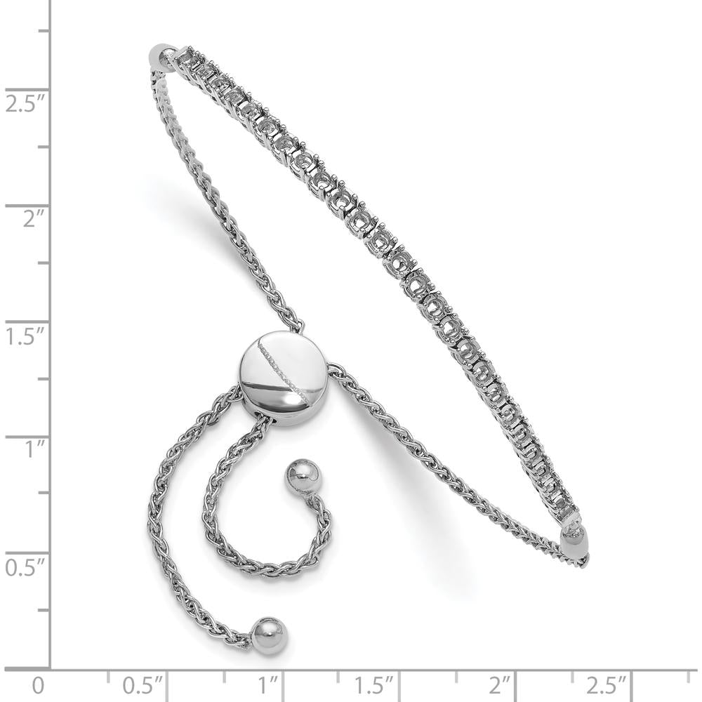 14K White Gold Adjustable Bracelet Mounting for 25 Round Stones - 2.2mm Each by Monteluci Fine Jewelry