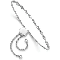 14K White Gold Adjustable Bracelet Mounting for 9 Round Stones - Holds 2.5mm Stones, Polished Finish by Monteluci Fine Jewelry