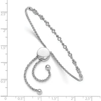14K White Gold Adjustable Bracelet Mounting for 9 Round Stones - Holds 2.5mm Stones, Polished Finish by Monteluci Fine Jewelry