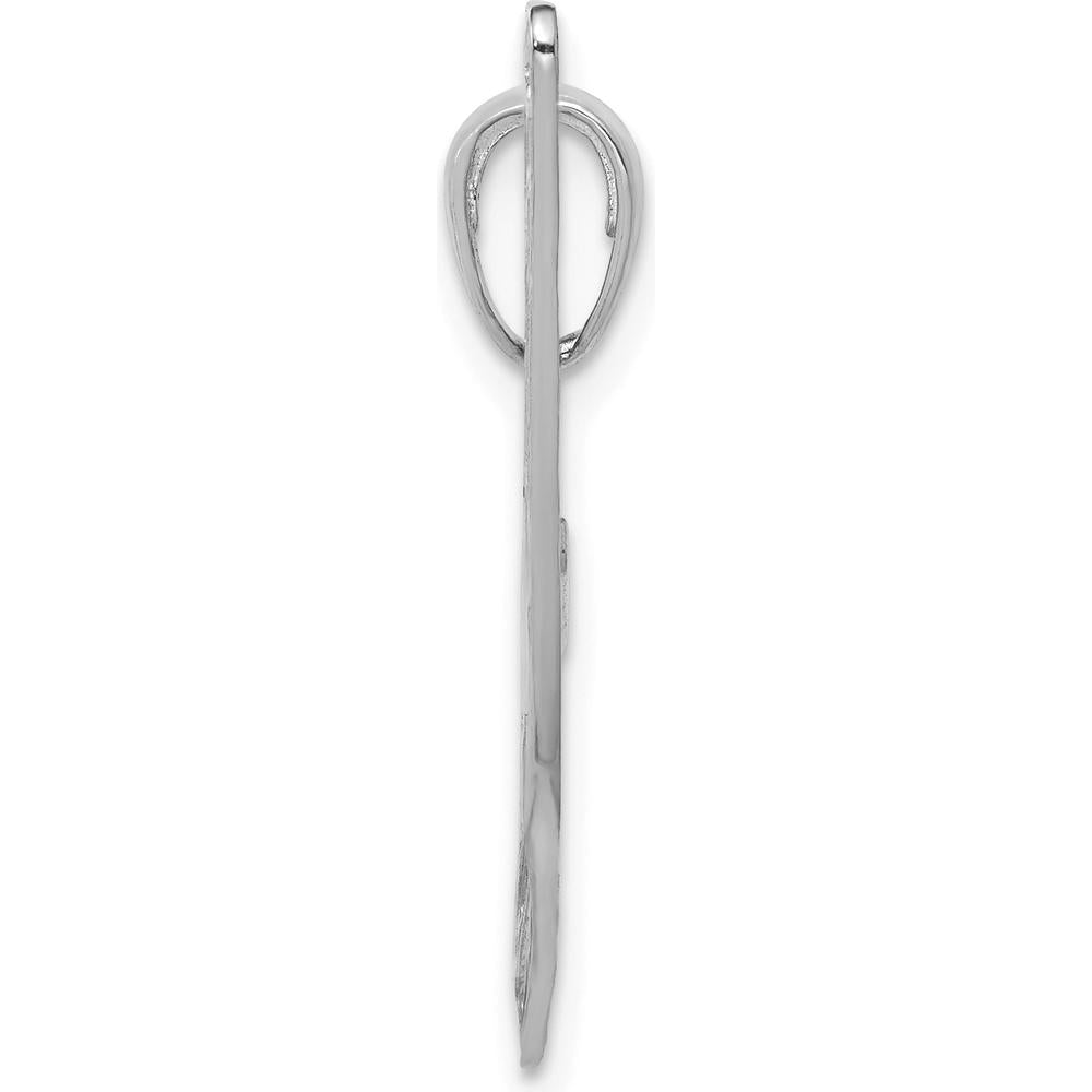 14K White Gold Air Boat Pendant with Rhodium Plating - 19mm Length by Oro Pregiato