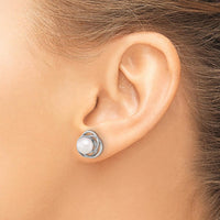 14K White Gold Akoya Cultured Pearl Button Earrings - 6-7mm White Pearls by Monteluci Fine Jewelry