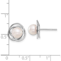 14K White Gold Akoya Cultured Pearl Button Earrings - 6-7mm White Pearls by Monteluci Fine Jewelry