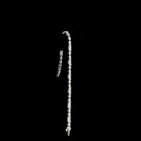 14K White Gold Alternating Baguette and Oval Diamond Tennis Bracelet - 6.83 Carats Total Carat Weight Lab-Grown Diamonds - Covaloro Fine Jewelry