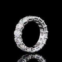14K White Gold Alternating Oval and Emerald Cut Lab Diamond Eternity Band - 8.55 Carat Total Weight, E-F VS Quality - Covaloro Fine Jewelry