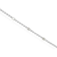 14K White Gold Alternating Round and Bezel Set Rectangular Diamond Bracelet - 1.60 Carat Total Diamond Weight - Royal Jewelry