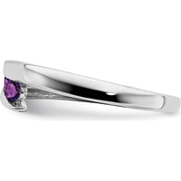 14K White Gold Amethyst 4-Stone Ring with Round Cut Amethyst - 0.34 Carat Total Amethyst Weight by 0