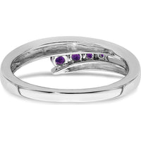 14K White Gold Amethyst 4-Stone Ring with Round Cut Amethyst - 0.34 Carat Total Amethyst Weight by 0